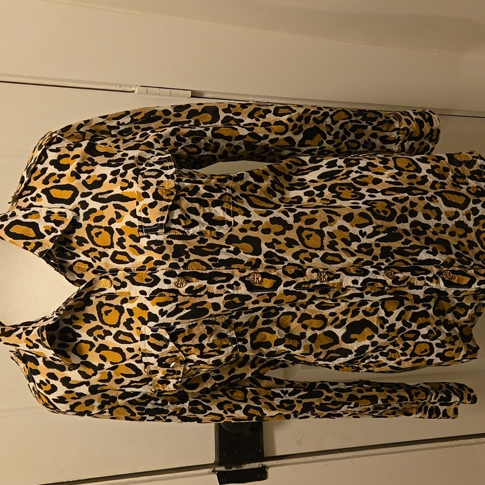 Tory Burch Animal Print blouse, 12 Cotton